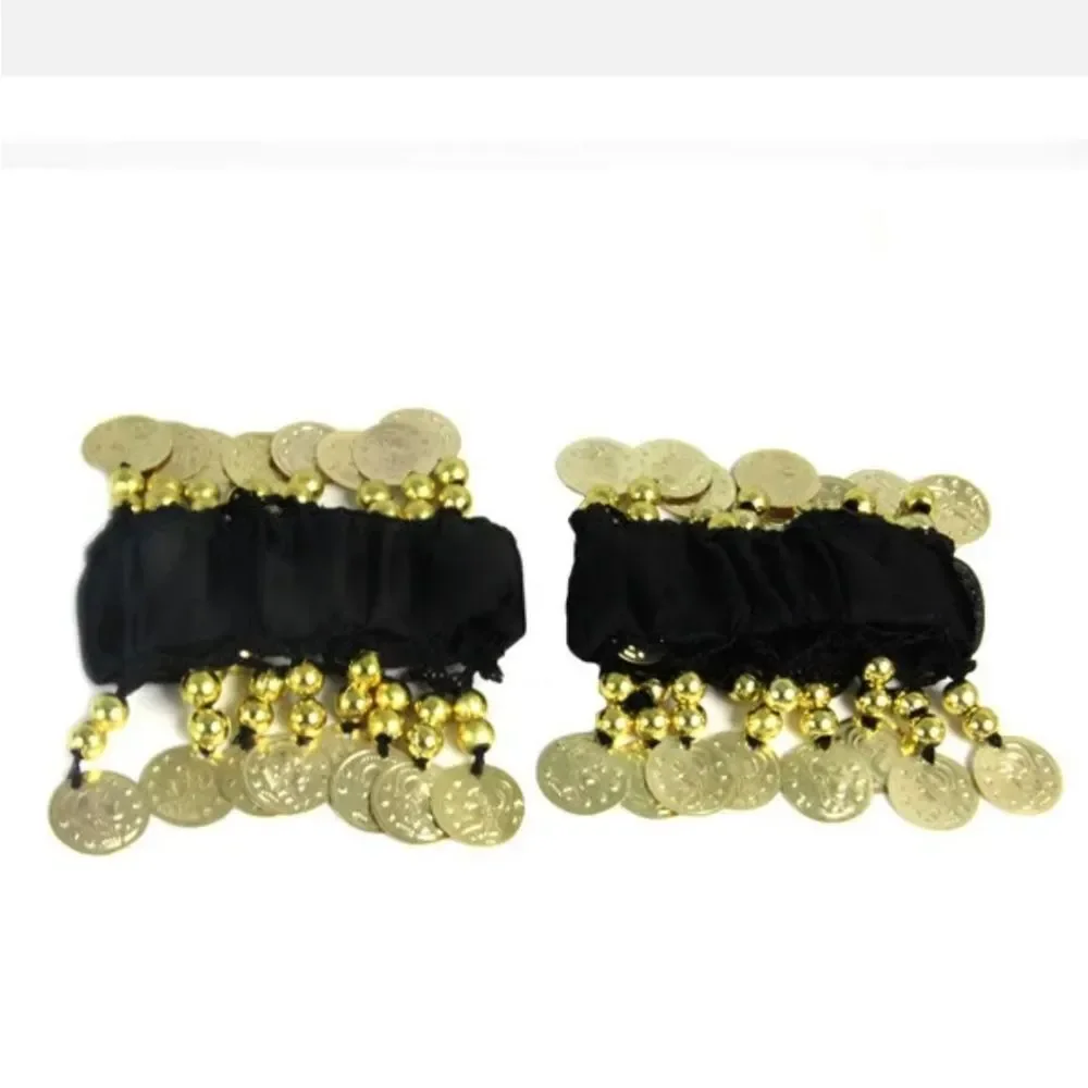 New Belly Dance Wrist Ankle Cuff Arm Bracelet Dancing Gold Coins US FAST